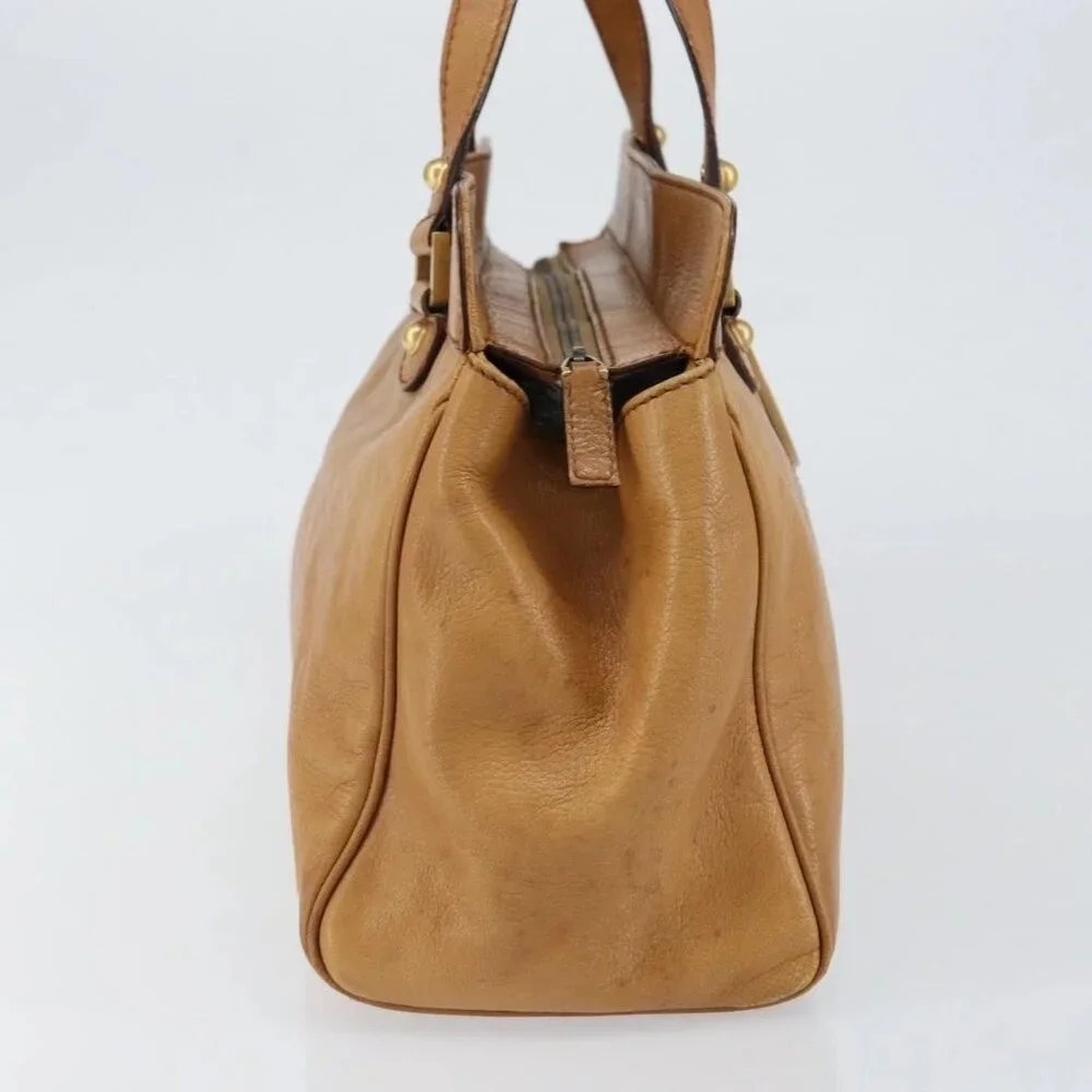 GUCCI Interlocking Hand Bag Leather Brown Gold - Picture 4 of 16